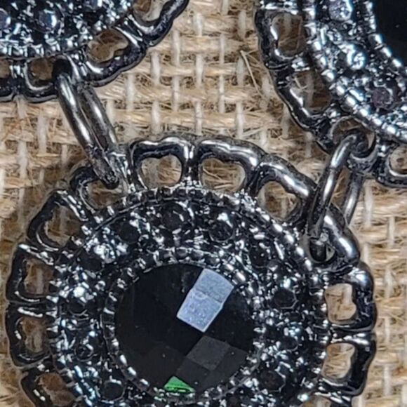 Premier Designs Black and Silver Tone Necklace Jewelry Womwns Adjustable - Picture 4 of 15